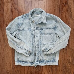 PacSun Men's Paisley Light Wash Medium Denim Jacket